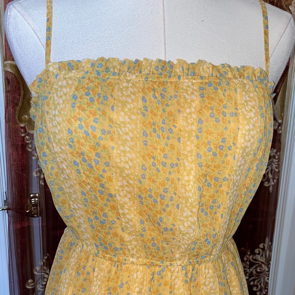 Japna Yellow Floral Mini Dress - Picture 2 of 15